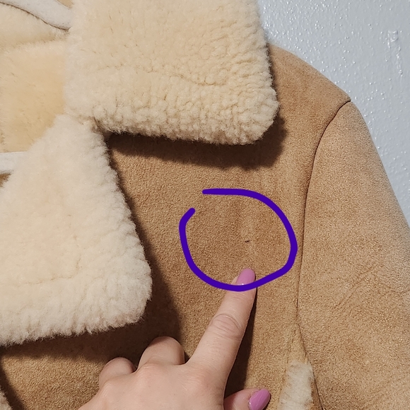 BERT PALEY Womens 100% Pure Wool Sheepakin Shearling Suede Rancher Jaclet Size 8 - Picture 7 of 16